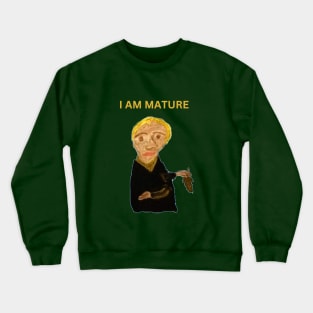 weird funny mature person oil painting Crewneck Sweatshirt